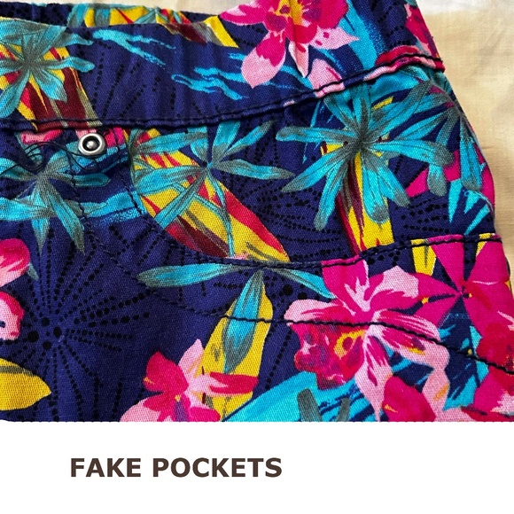 NEW PHOTOS! CAPRIS, FLORAL, SUMMER BLUE (Multicolour), SIZE 5X, BACK & COIN POCK - Picture 7 of 14